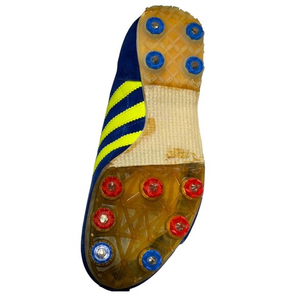 Vintage  70's Adidas 5202 adiSTAR 2000 Soccer Cleats 7.5 Blue/Yellow Unworn Rare - Picture 8 of 16